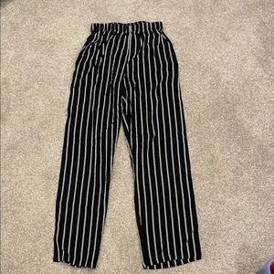 Brandy Melville Black and White Striped Pants